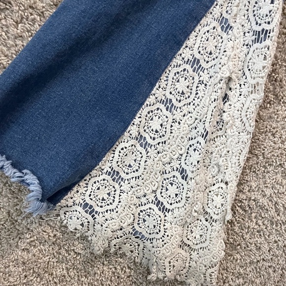 Three Bird Nest High Rise Jeans Crochet Boho Western Festival Fairycore Hippie - Picture 6 of 8